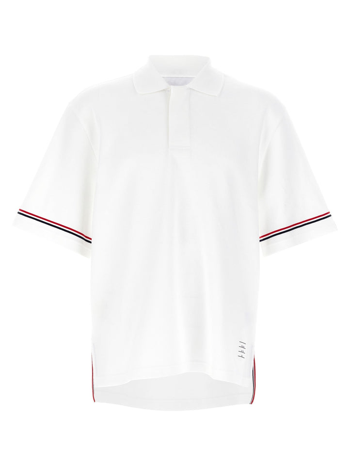 Thom Browne White Cotton Polo Shirt