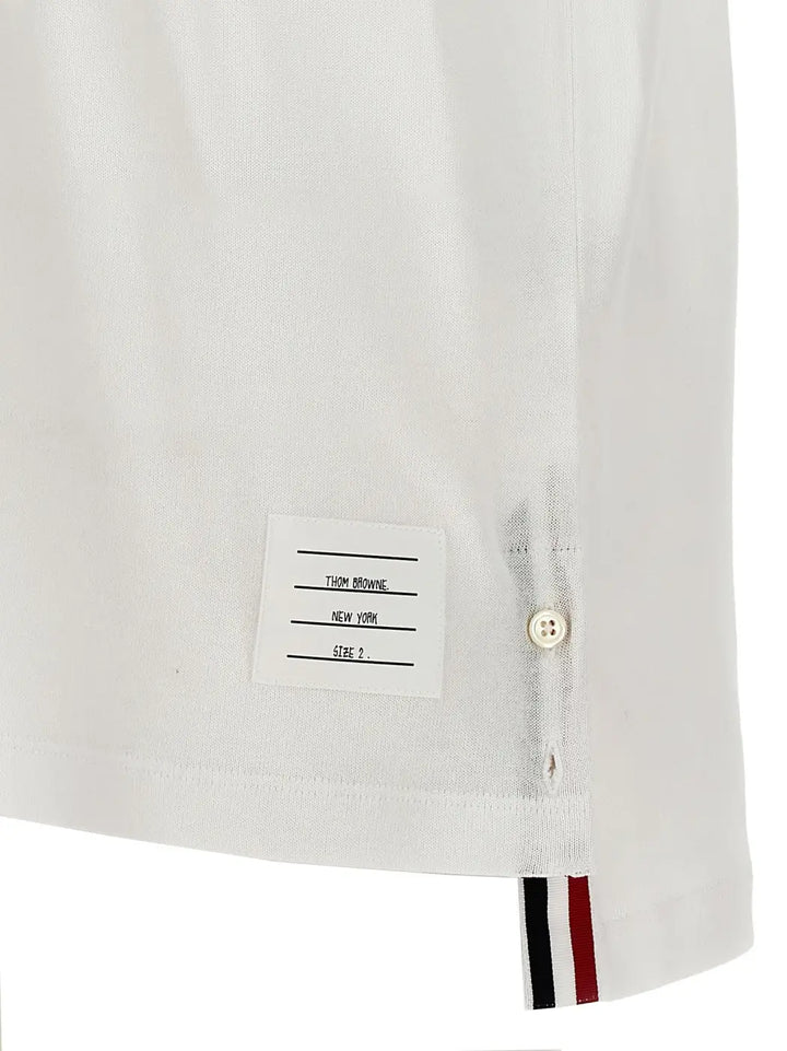 Thom Browne White Cotton Polo Shirt
