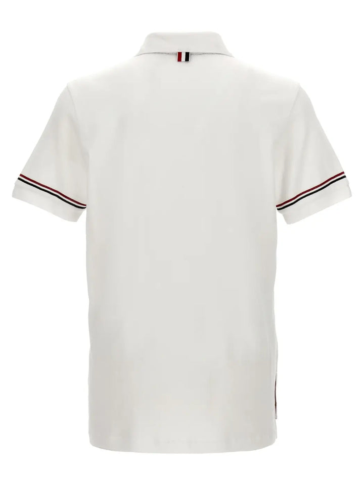 Thom Browne White Cotton Polo Shirt
