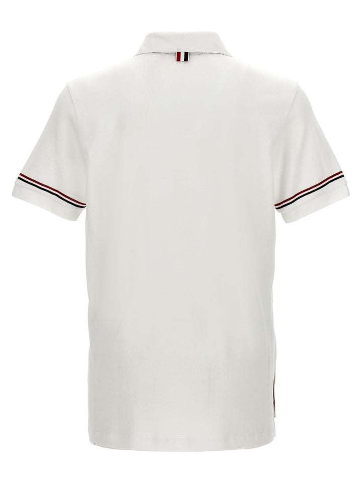 Thom Browne White Cotton Polo Shirt