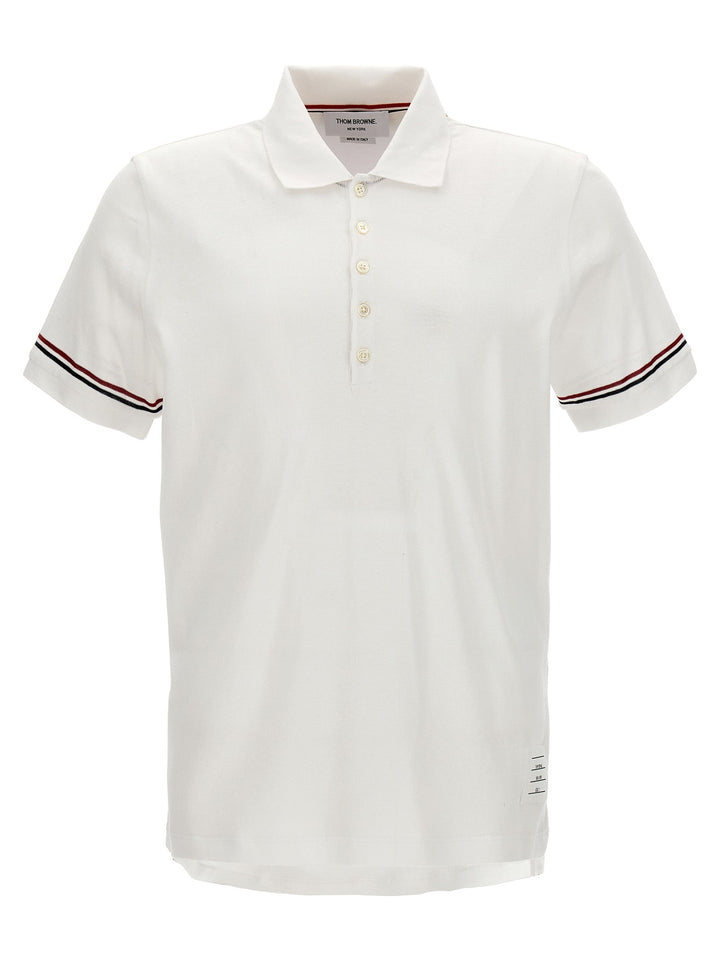 Thom Browne White Cotton Polo Shirt