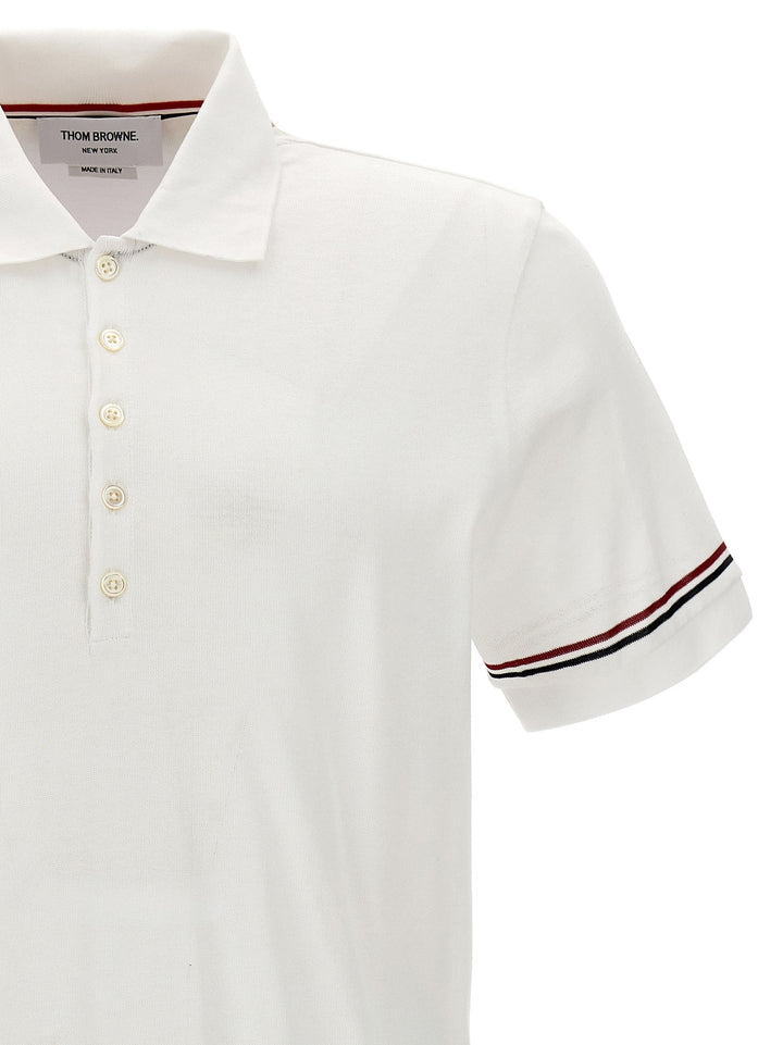 Thom Browne White Cotton Polo Shirt