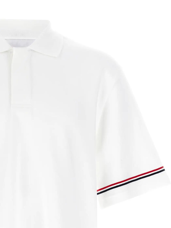 Thom Browne White Cotton Polo Shirt