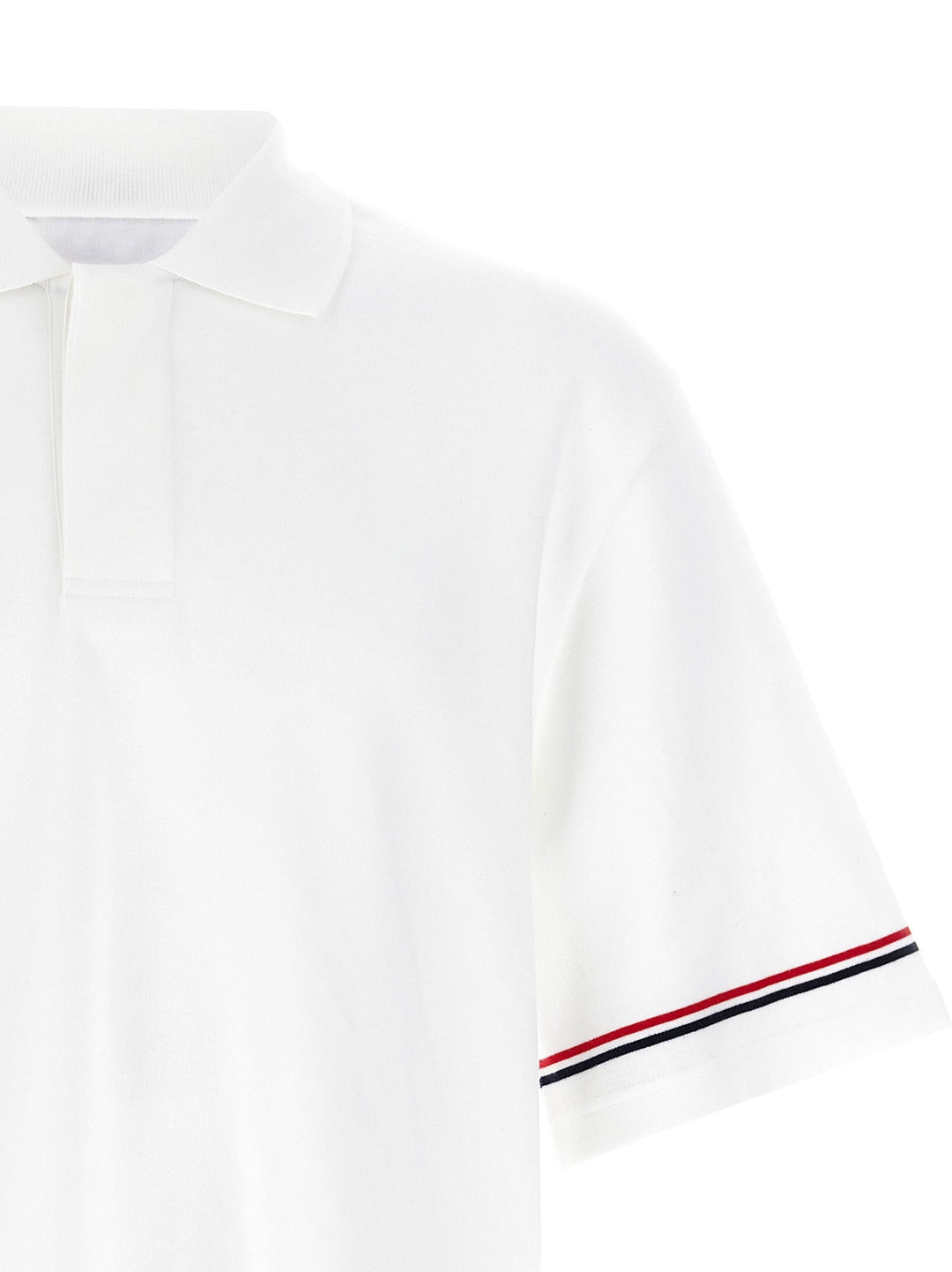 Thom Browne White Cotton Polo Shirt