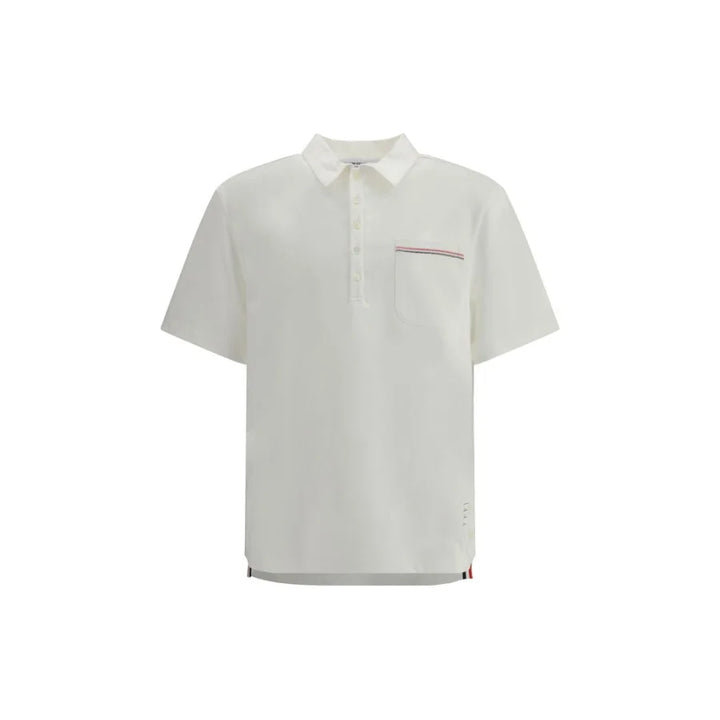 Thom Browne White Cotton Polo Shirt
