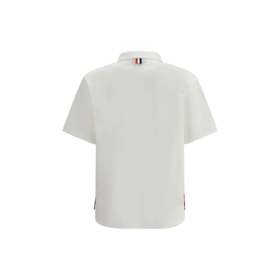 Thom Browne White Cotton Polo Shirt