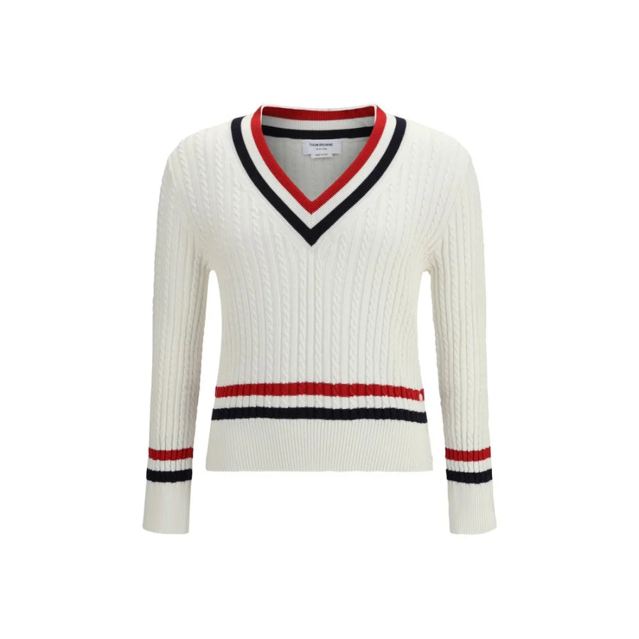 Thom Browne White Cotton Sweatshirt