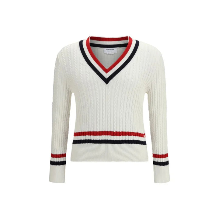 Thom Browne White Cotton Sweatshirt