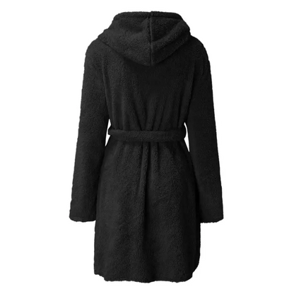 Experience Luxury with the Tie Waist Hooded Robe for Ultimate Comfort Clothing Tops Trendsi