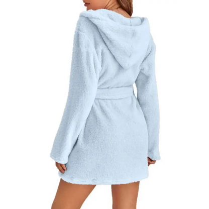 Experience Luxury with the Tie Waist Hooded Robe for Ultimate Comfort Clothing Tops Trendsi