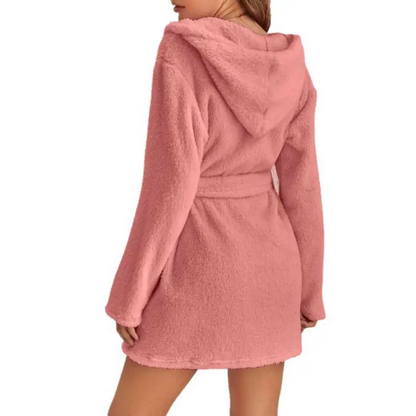 Experience Luxury with the Tie Waist Hooded Robe for Ultimate Comfort Clothing Tops Trendsi