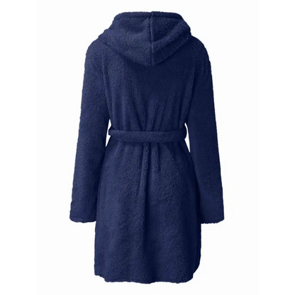 Experience Luxury with the Tie Waist Hooded Robe for Ultimate Comfort Clothing Tops Trendsi