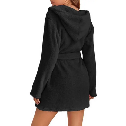 Experience Luxury with the Tie Waist Hooded Robe for Ultimate Comfort Clothing Tops Trendsi