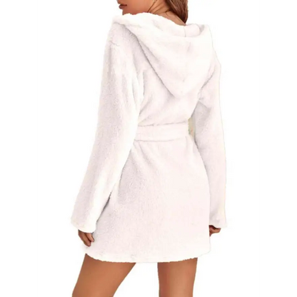 Experience Luxury with the Tie Waist Hooded Robe for Ultimate Comfort Clothing Tops Trendsi