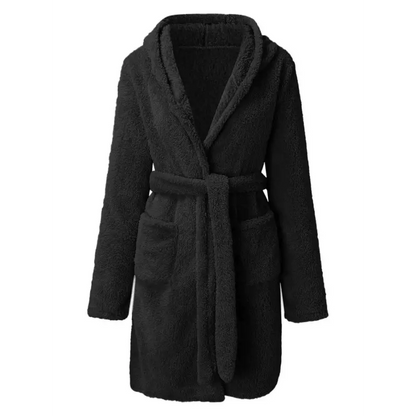 Experience Luxury with the Tie Waist Hooded Robe for Ultimate Comfort Clothing Tops Trendsi