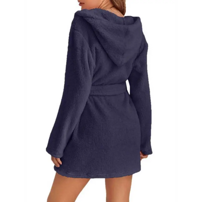 Experience Luxury with the Tie Waist Hooded Robe for Ultimate Comfort Clothing Tops Trendsi