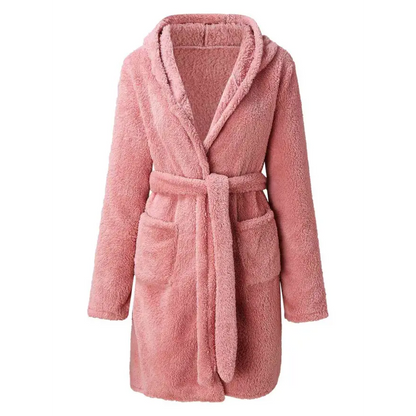 Experience Luxury with the Tie Waist Hooded Robe for Ultimate Comfort Clothing Tops Trendsi