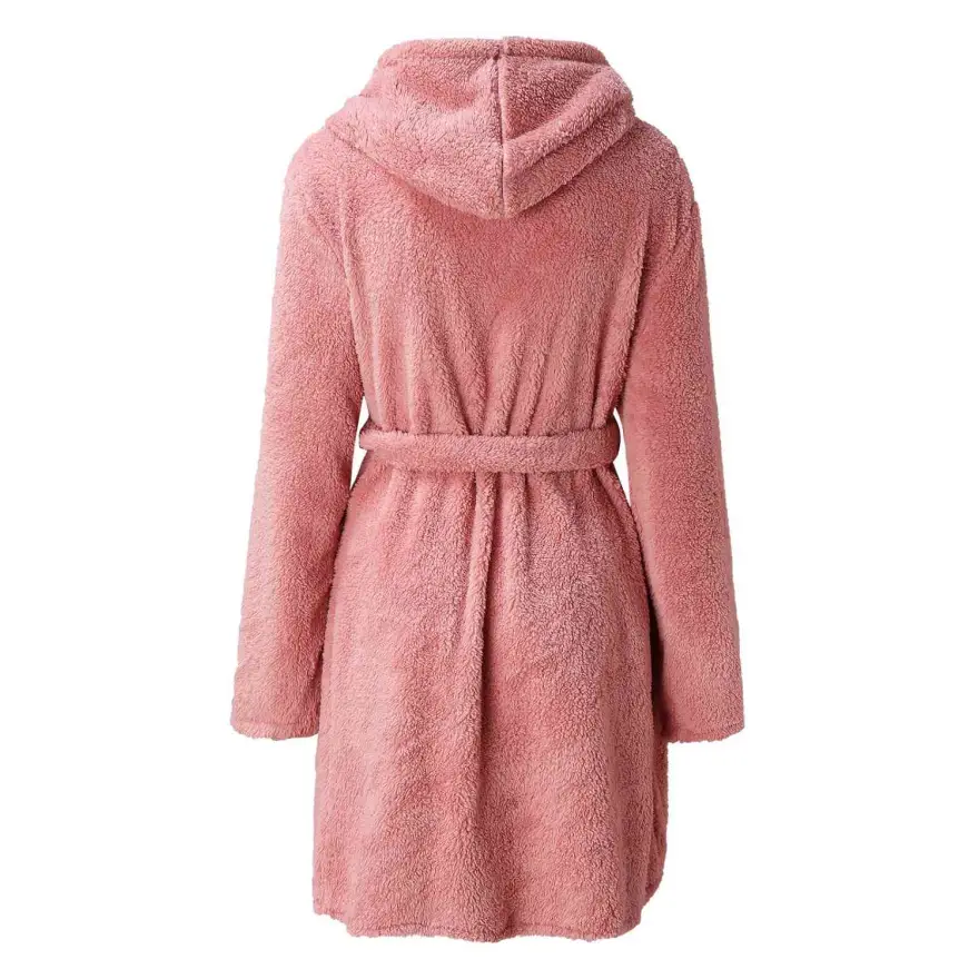 Experience Luxury with the Tie Waist Hooded Robe for Ultimate Comfort Clothing Tops Trendsi