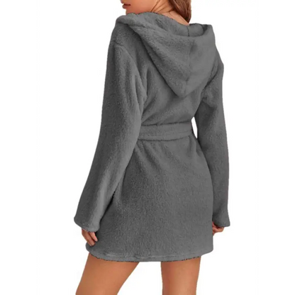 Experience Luxury with the Tie Waist Hooded Robe for Ultimate Comfort Clothing Tops Trendsi