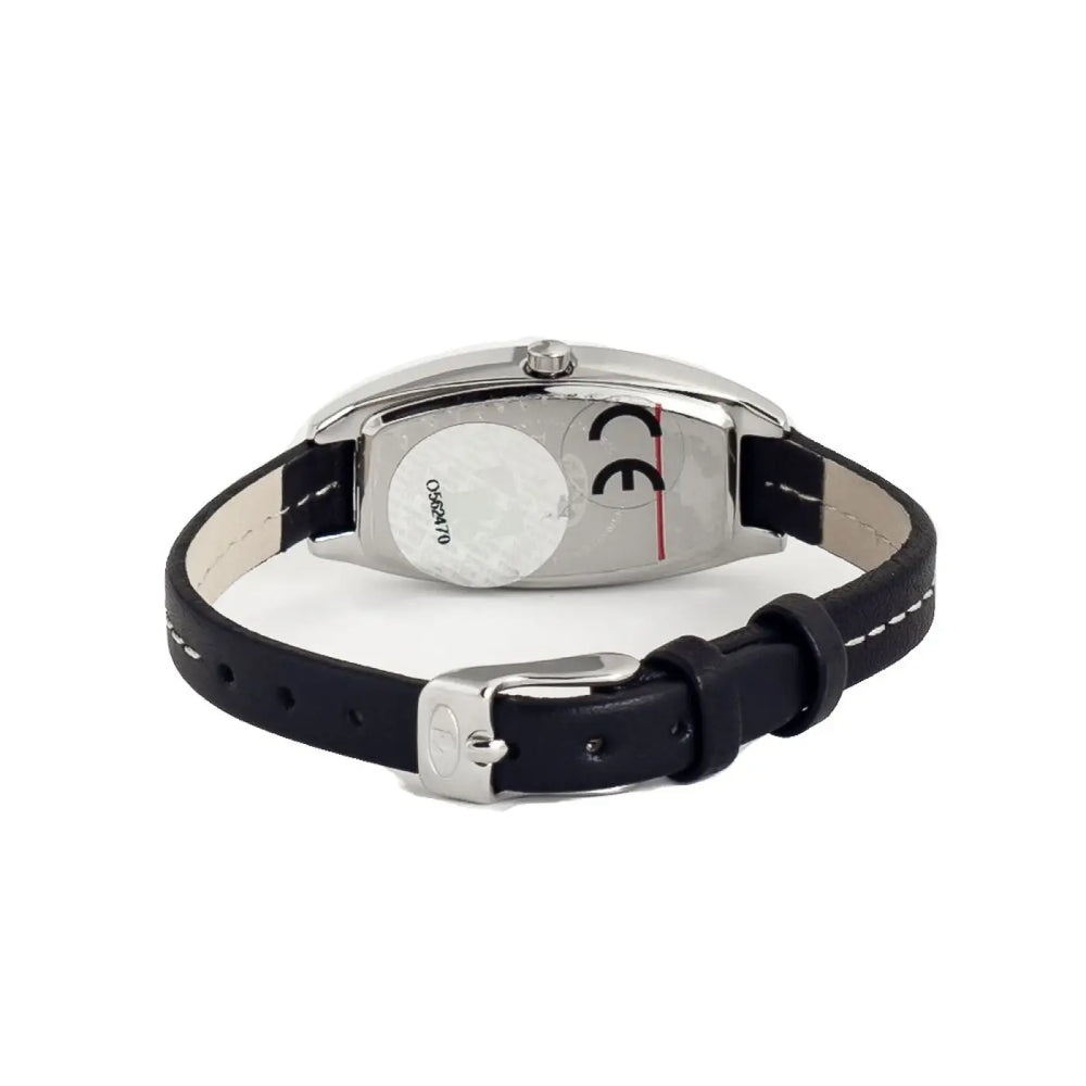 Time Force Black Leather Dress Watch