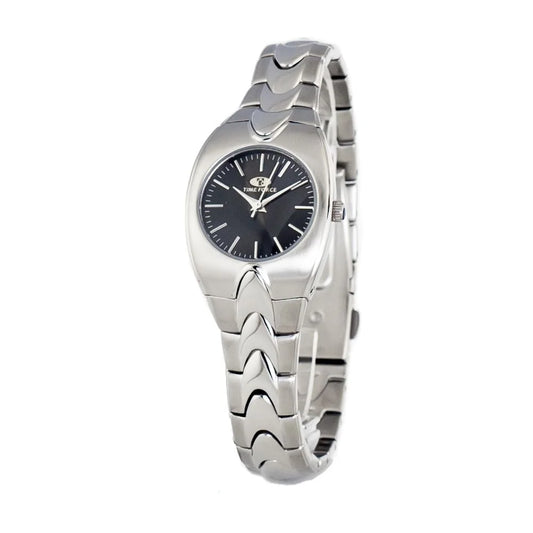 Time Force Silver Stainless Steel Watch Black Dial 26mm