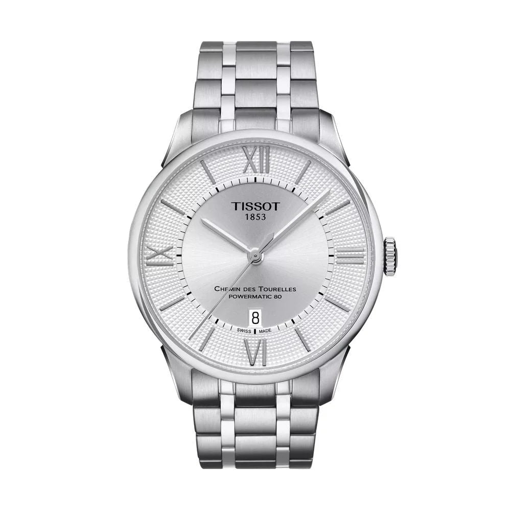 Tissot Gray Stainless Steel Watch 42MM Sapphire Glass 5ATM