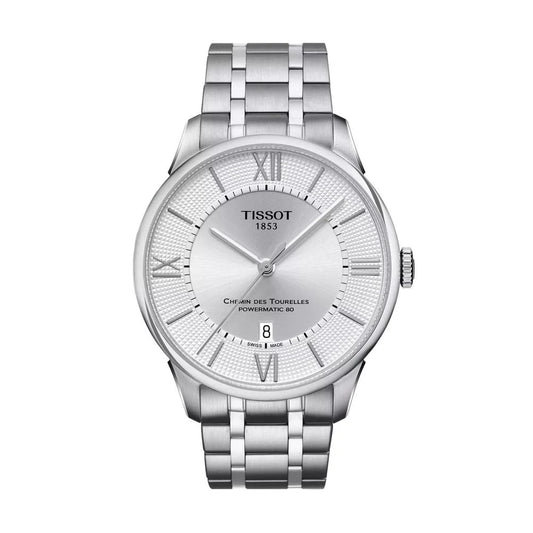 Tissot Gray Stainless Steel Watch 42MM Sapphire Glass 5ATM