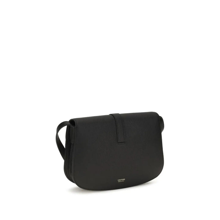 Tom Ford Black Calf Leather Bos Taurus Shoulder Bag
