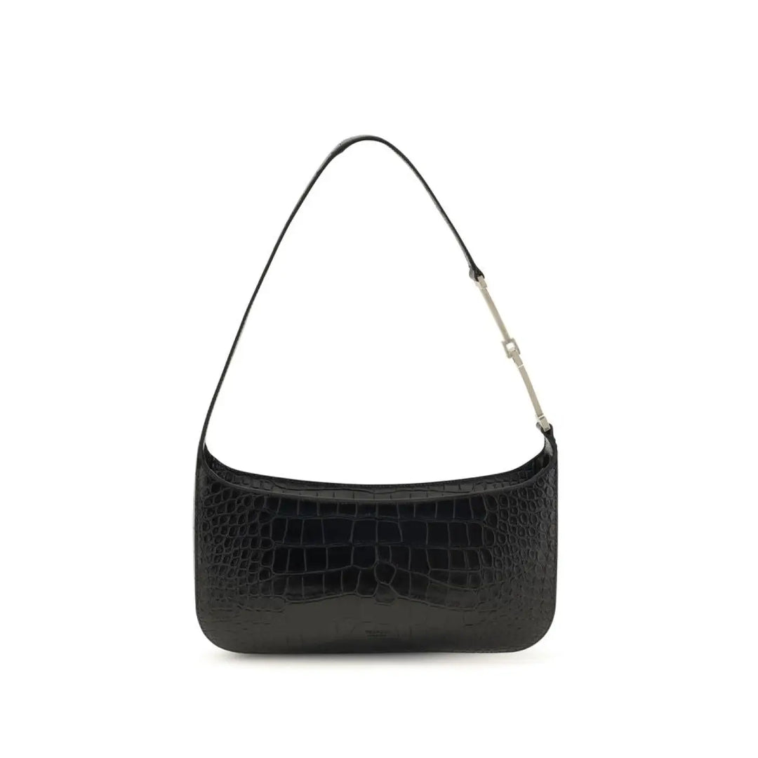 Tom Ford Black Calf Leather Bos Taurus Shoulder Bag