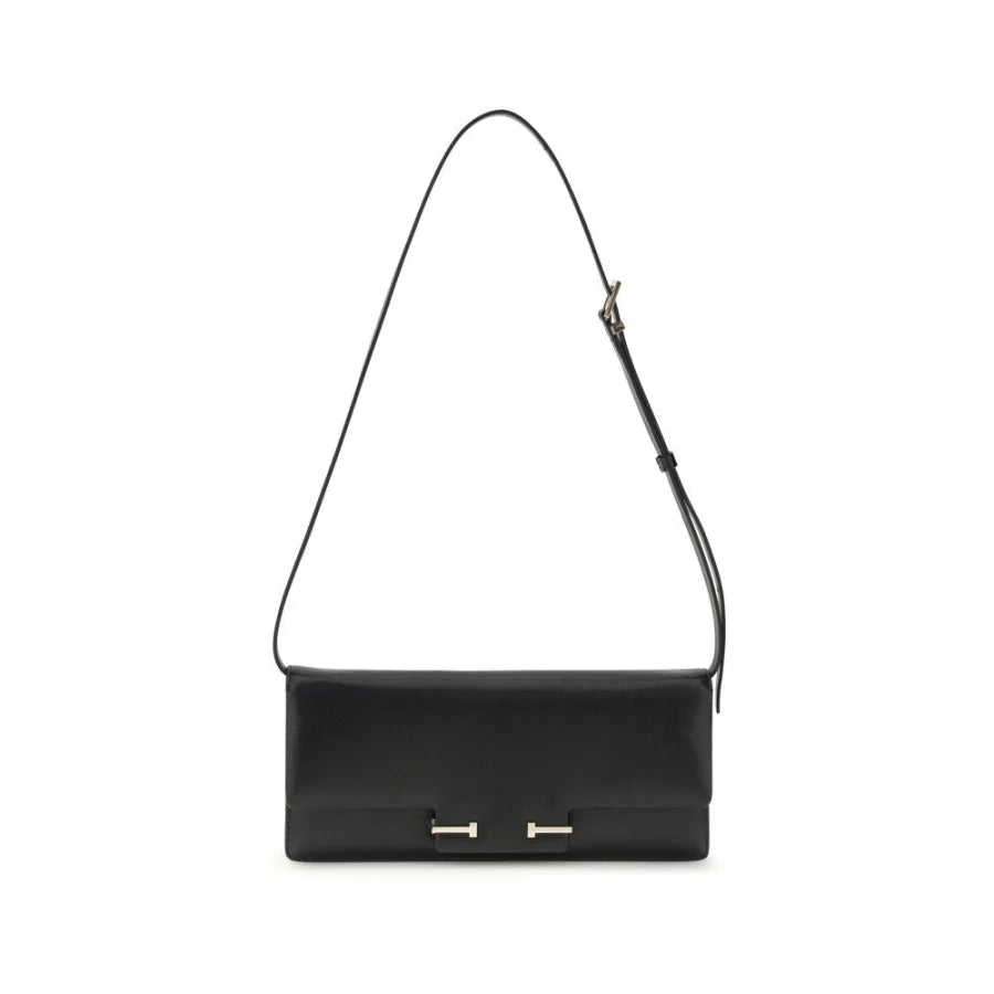 Tom Ford Black Calf Leather Bos Taurus Shoulder Bag