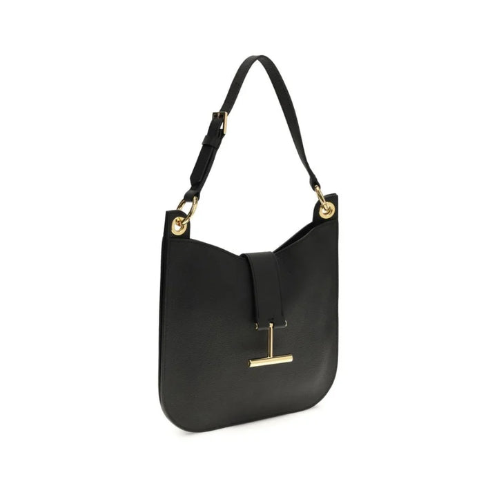 Tom Ford Black Calf Leather Bos Taurus Shoulder Bag