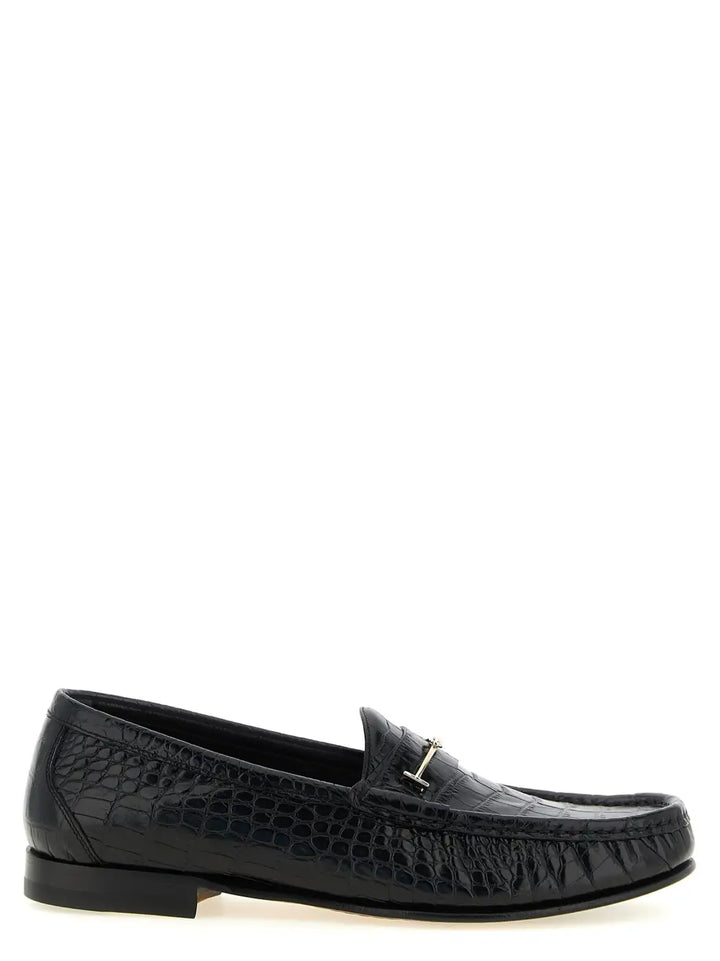 Tom Ford Black Calfskin Slip-on Loafers