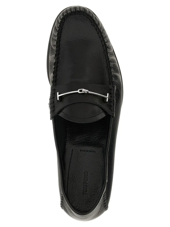 Tom Ford Black Goatskin Slip-on Loafers