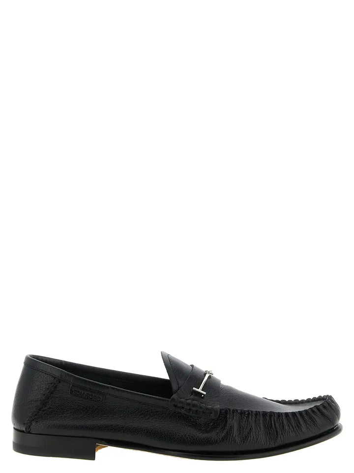 Tom Ford Black Goatskin Slip-on Loafers