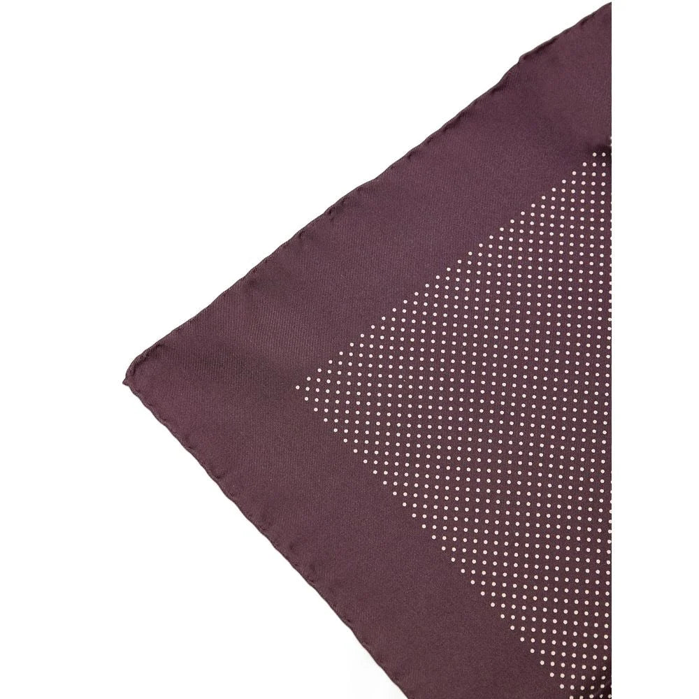 Tom Ford Burgundy Silk Pocket Square with Polka Dots