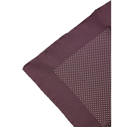 Tom Ford Burgundy Silk Pocket Square with Polka Dots