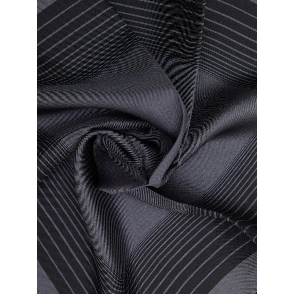 Tom Ford Dark Gray Silk Pocket Square with Geometric Print