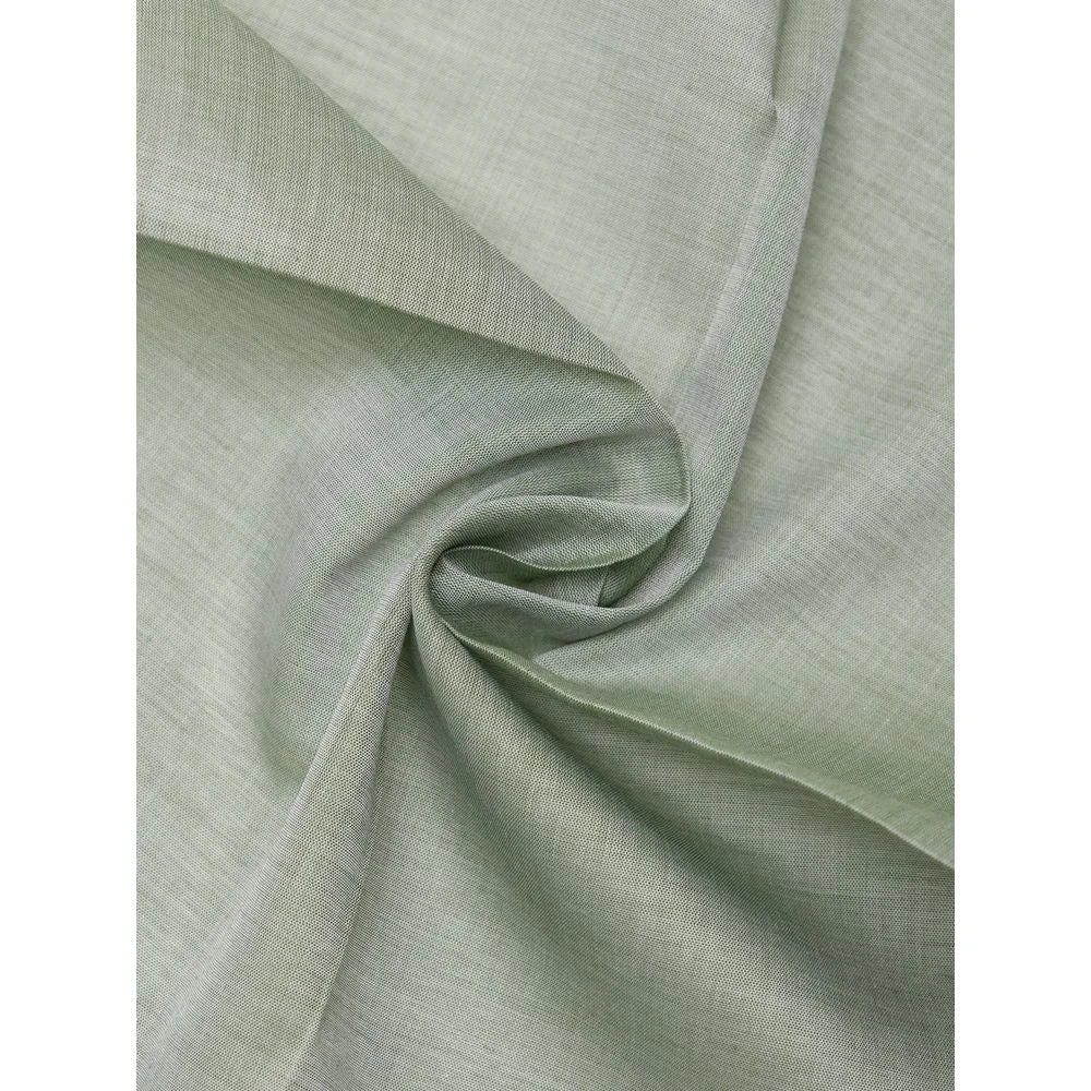Tom Ford Green Cotton Pocket Square with White Trim