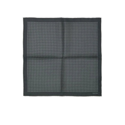 Tom Ford Green Silk Pocket Square with Signature Logo Print