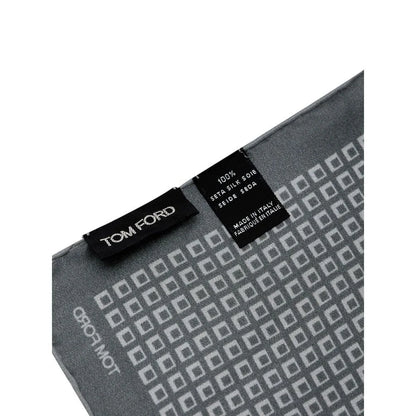 Tom Ford Green Silk Pocket Square with Signature Logo Print