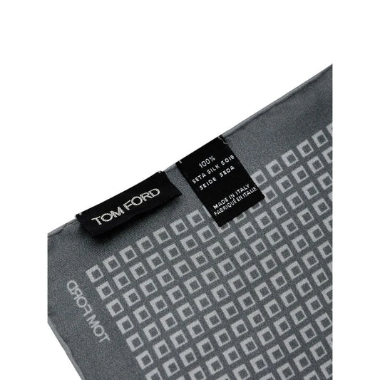 Tom Ford Green Silk Pocket Square with Signature Logo Print