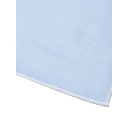 Tom Ford Light Blue Cotton Pocket Square with White Trim