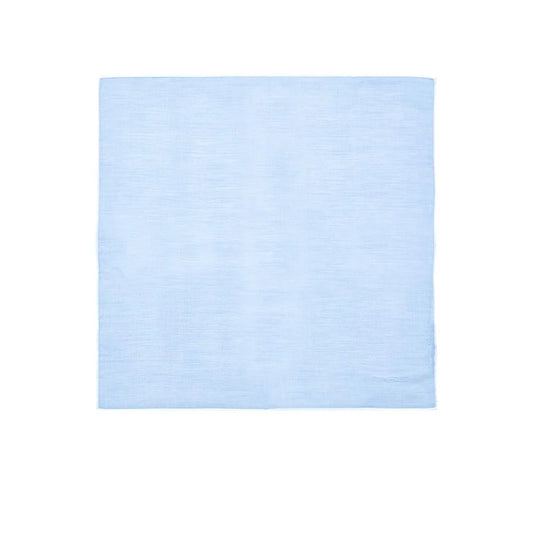 Tom Ford Light Blue Cotton Pocket Square with White Trim