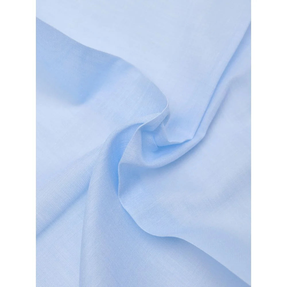 Tom Ford Light Blue Cotton Pocket Square with White Trim