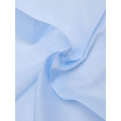 Tom Ford Light Blue Cotton Pocket Square with White Trim
