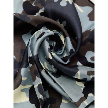 Tom Ford Light Gray Camouflage Print Silk Pocket Square