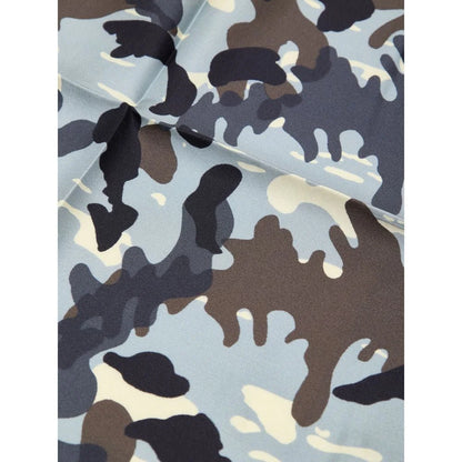 Tom Ford Light Gray Camouflage Print Silk Pocket Square
