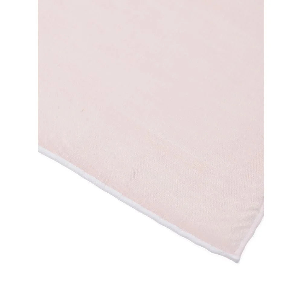 Tom Ford Pink Cotton Pocket Square with White Trim