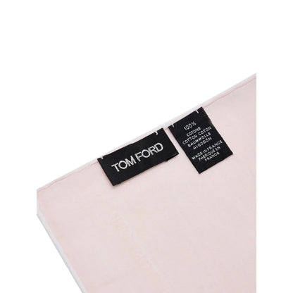 Tom Ford Pink Cotton Pocket Square with White Trim