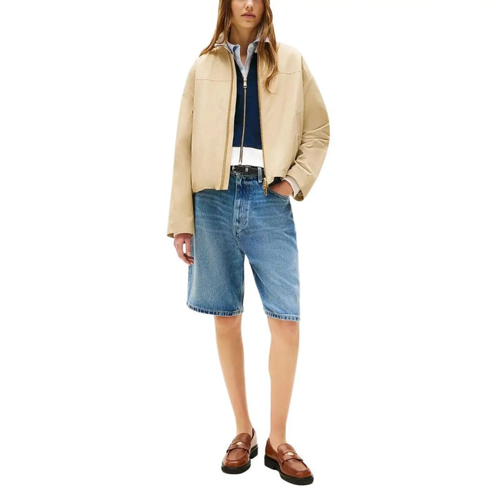 Tommy Hilfiger Beige Cotton Bomber
